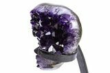 Amethyst Geode With Metal Stand - Uruguay #306869-3